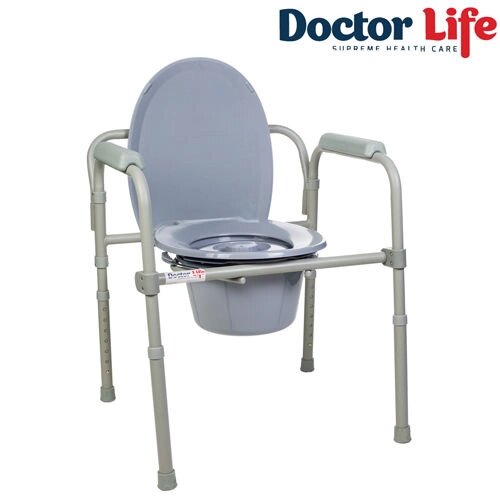 Стілець туалетний складаний сталевий Dr. Life арт. 12627 від компанії Інтернет-магазин медтехніки і товарів для здоров'я - фото 1