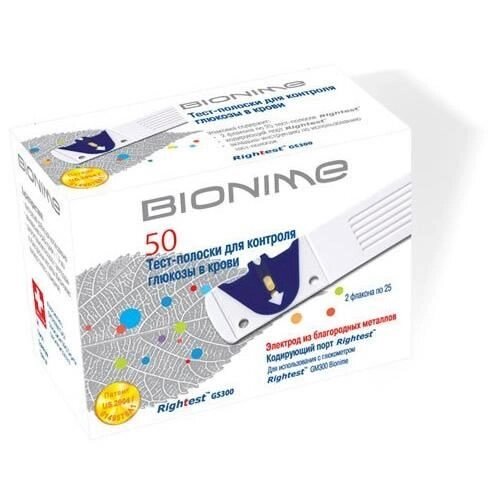 Тест-полоски GS300, Bionime Rightest, 50 шт. від компанії Інтернет-магазин медтехніки і товарів для здоров'я - фото 1
