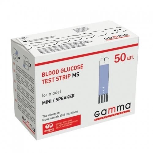 Тест-смужки Gamma MS, 50 шт. від компанії Інтернет-магазин медтехніки і товарів для здоров'я - фото 1