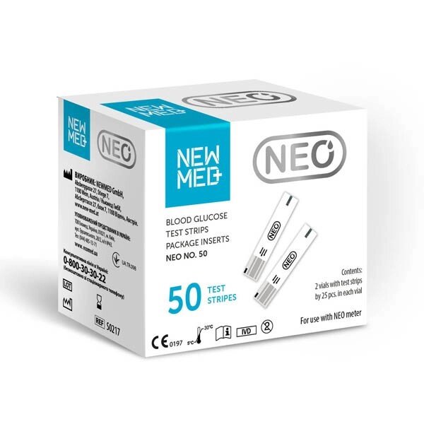 Тест-смужки NEO 50 шт. NewMed від компанії Інтернет-магазин медтехніки і товарів для здоров'я - фото 1