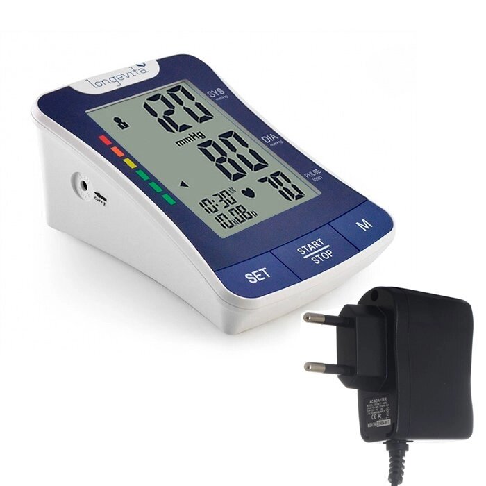 Вимірювач тиску автоматичний LONGEVITA BP-1305 + адаптер і пам'ять для 2-х від компанії Інтернет-магазин медтехніки і товарів для здоров'я - фото 1