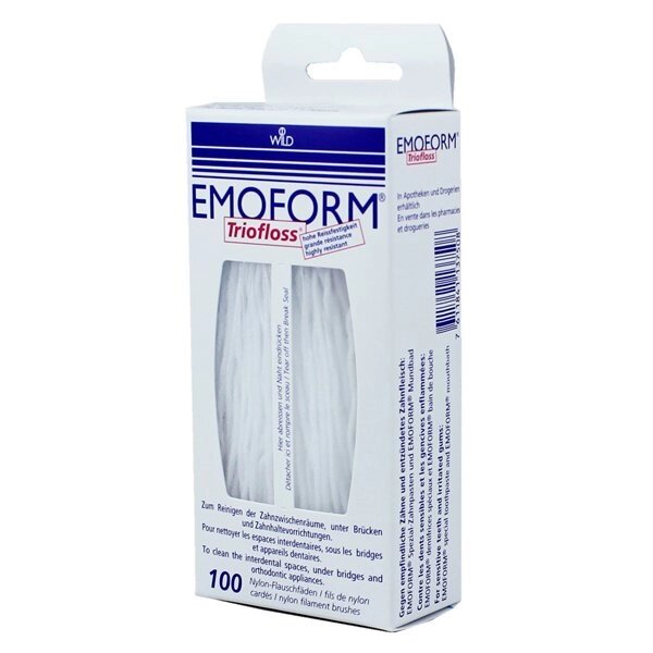Зубная нить Emoform Triofloss обычная 100шт Dr. Wild & Co. AG від компанії Інтернет-магазин медтехніки і товарів для здоров'я - фото 1