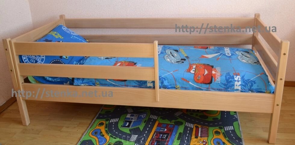 Дитяча, підліткова ліжко з знімним бортиком (БУК масив) від компанії SportStenkaUA Шведська стінка, спортивний куточок з виробництва, Київ - фото 1