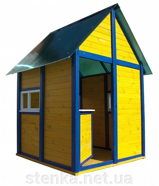 Дитячий ігровий будиночок з дерева, кольоровий від компанії SportStenkaUA Шведська стінка, спортивний куточок з виробництва, Київ - фото 1