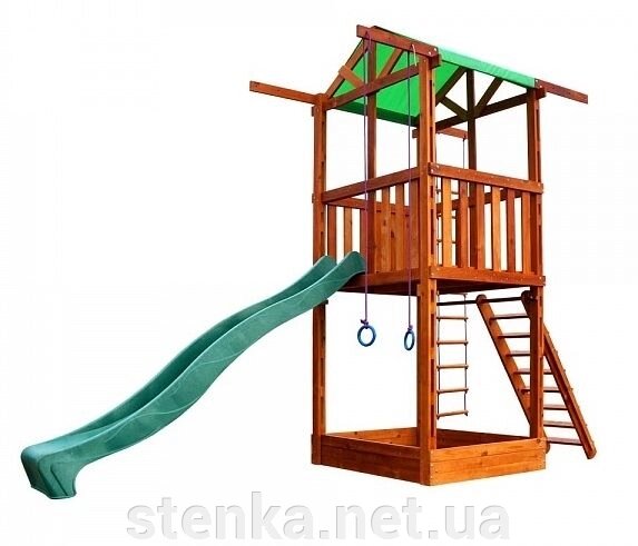 Дитячий майданчик для вулиці "Вежа з пісочницею" від компанії SportStenkaUA Шведська стінка, спортивний куточок з виробництва, Київ - фото 1