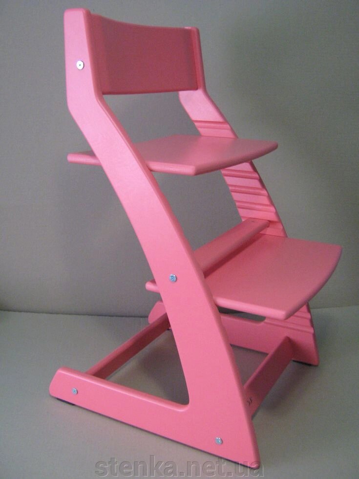 Дитячий стільчик зростаючий з підставкою для ніг в рожевому кольорі від компанії SportStenkaUA Шведська стінка, спортивний куточок з виробництва, Київ - фото 1