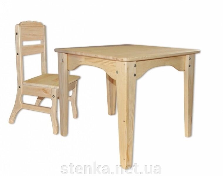 Дитячий столик зі стільчиком з дерева натурального від компанії SportStenkaUA Шведська стінка, спортивний куточок з виробництва, Київ - фото 1