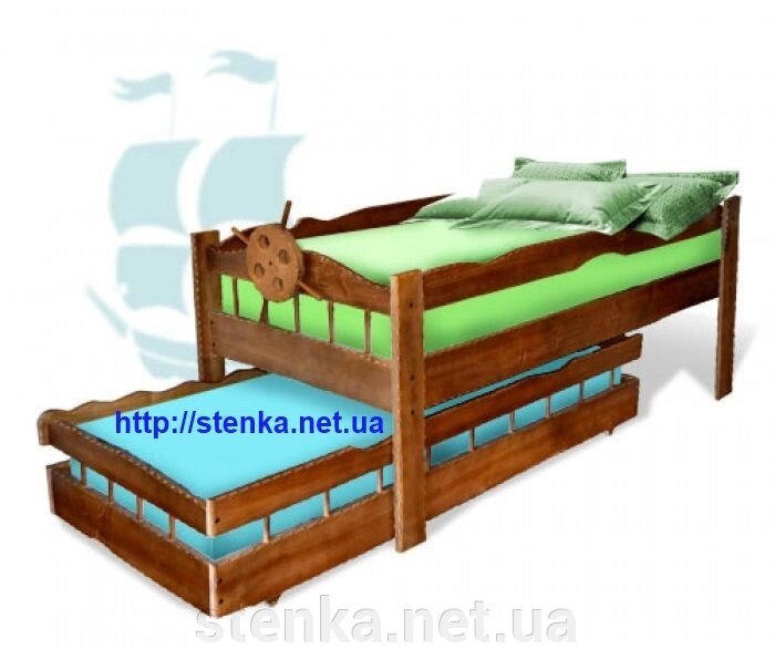 Дворівнева висувна ліжко "Кубрик" (тон. Венге) від компанії SportStenkaUA Шведська стінка, спортивний куточок з виробництва, Київ - фото 1