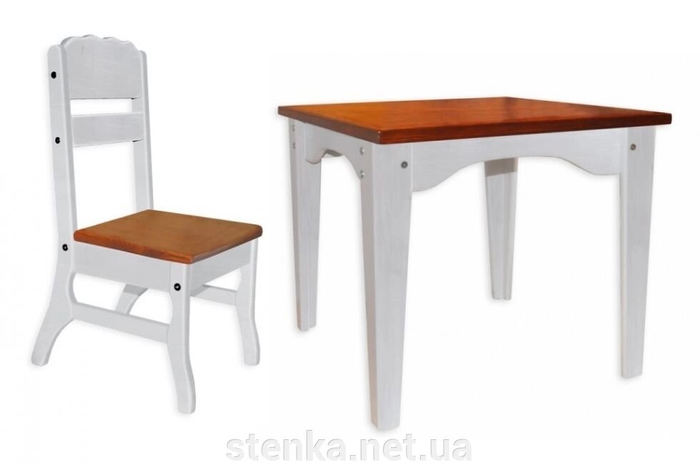 Комплект дитячий столик і стільчик "Контраст" від компанії SportStenkaUA Шведська стінка, спортивний куточок з виробництва, Київ - фото 1