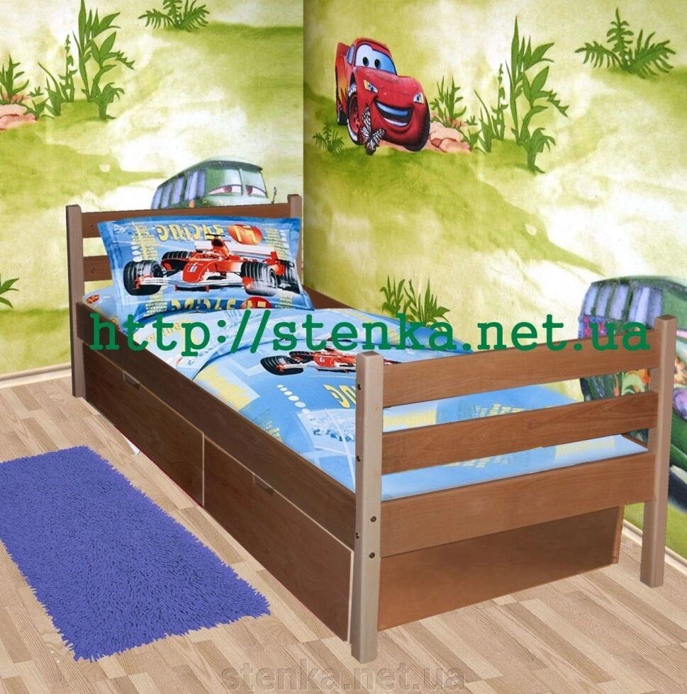 Ліжко з Бука "Тінейджер" 190 * 80 см з ящиками від компанії SportStenkaUA Шведська стінка, спортивний куточок з виробництва, Київ - фото 1
