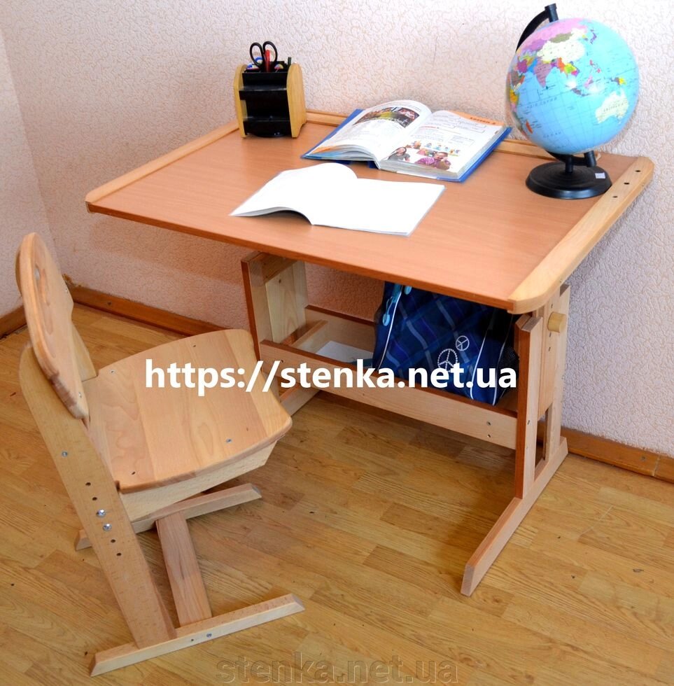 Парта - стіл + стілець "Школяр" від компанії SportStenkaUA Шведська стінка, спортивний куточок з виробництва, Київ - фото 1
