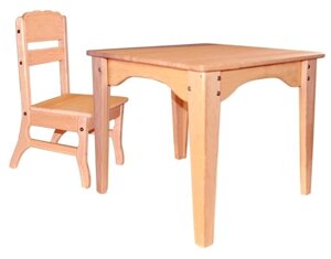 Стіл і стілець з дерева БУК (комплект) дітям від 2 років