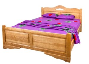 Ліжко двоспальне Ясень (масив) ПР-0111
