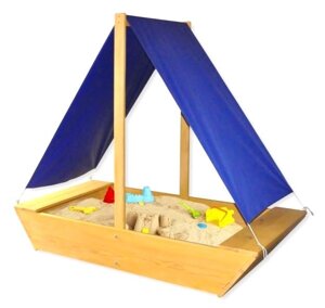 Деревянная детская песочница тематическая "Лодка"