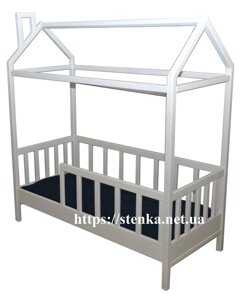 Дитяче ліжко-будиночок біла Хатка 160х70см