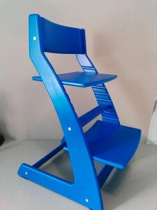 Детский стул регулируемый с подставкой для ног в синем цвете