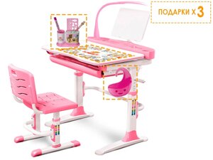 Комплект парта і стілець Evo-kids Evo-19, 90 см (з лампою і підставкою) 4 кольори
