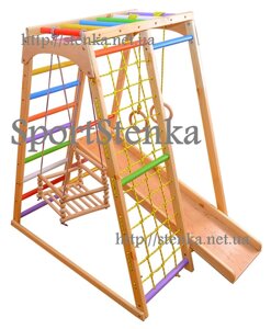 Шведська стінка для дітей з гойдалок КосмоСтарт Колор 1,5 м