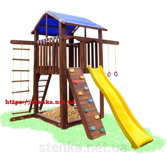 Дитячий ігровий майданчик з гойдалкою і кільцями - акції