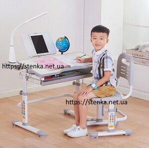 Дитячий стіл зростаючий 80 см зі стільцем, лампою і підставкою