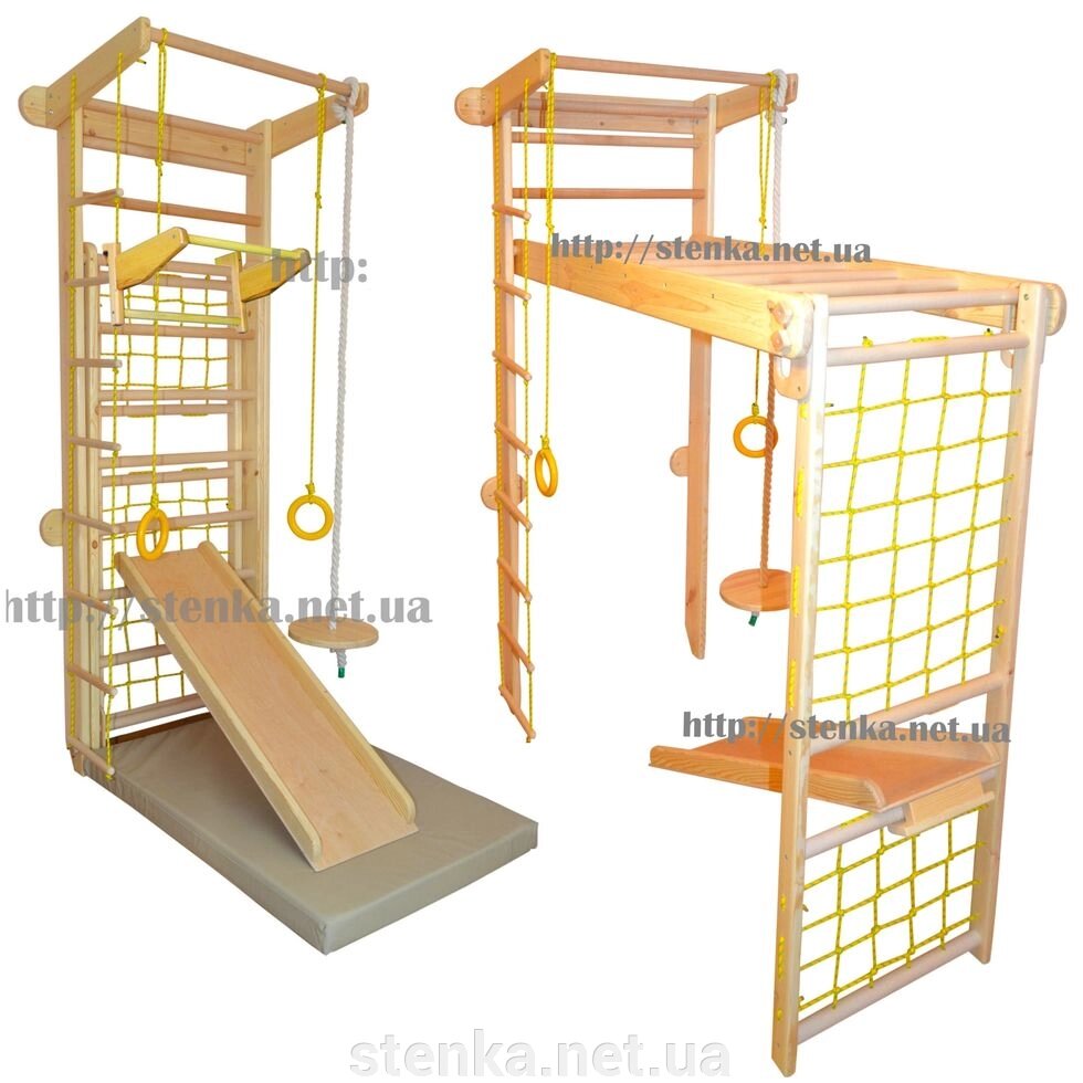 Спортивний ігровий куточок Трансформер (гірка + турнік) від компанії SportStenkaUA Шведська стінка, спортивний куточок з виробництва, Київ - фото 1