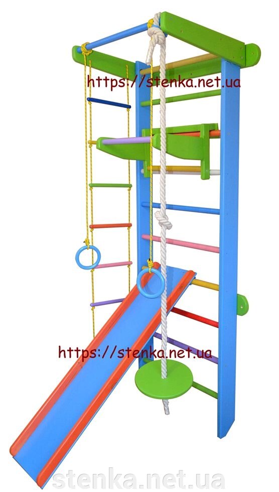 Спортивний куточок з турничком та гіркою "Сатурн" від компанії SportStenkaUA Шведська стінка, спортивний куточок з виробництва, Київ - фото 1