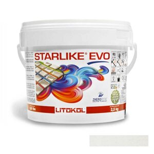 Клей-заповнювач для швів Litokol Starlike Evo 100 двокомпонентний епоксидний 2,5 кг екстра біла