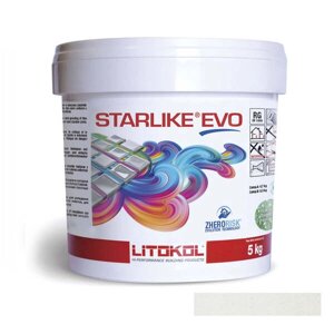 Клей-заповнювач для швів Litokol Starlike Evo 100 епоксидний двокомпонентний 5 кг екстра біла