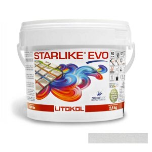 Клей-заповнювач для швів Litokol Starlike Evo 105 епоксидний двокомпонентний 2,5 кг титановий