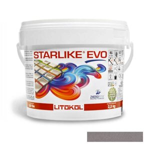 Клей-заповнювач для швів Litokol Starlike Evo 115 епоксидний двокомпонентний 2,5 кг сірий шовк