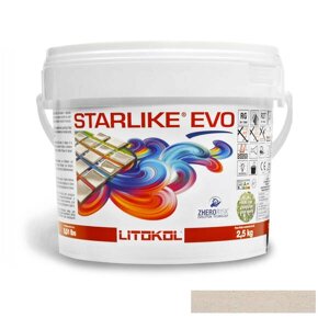 Клей-заповнювач для швів Litokol Starlike Evo 210 епоксидний двокомпонентний 2,5 кг сіро-бежевий