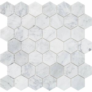 Мозаїка Mozaico De Lux C-Mos Hexagon Bianco Carrara Pol 30,5х30,5 см