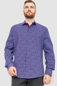 Сорочка чоловіча з принтом, колір фіолетовий, 214R7362