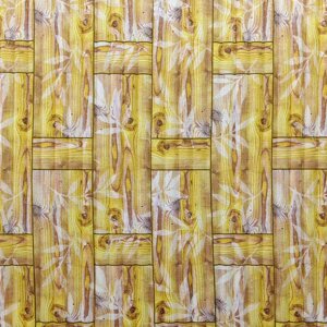 Самеклеюча декоративна 3D панель бамбукова кладка жовта 700x700x8.5мм (056) SW-00000091