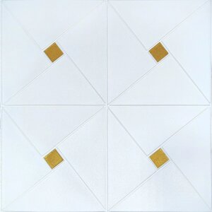 Самоклеюча 3D панель золоті квадрати 700x700x6,5мм (373) SW-00001354