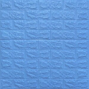 Самоклеюча декоративна 3D панель під блакитну цеглу 700х770х7мм (005-7) SW-00000658