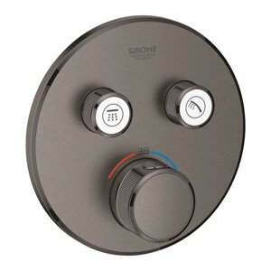 Змішувач прихованого монтажу для душу Grohe Grohtherm SmartControl 29119AL0 з термостатом на 2 виходи, графіт