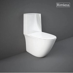 Унітаз-компакт RAK Ceramics Sensation SENWC1146AWHA без зливного бачка і сидіння безободковий