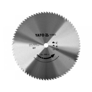 Диск пиляльний по дереву YATO 500 X 32 X 4.5 X 2.9 мм 80 зубців R. P. M до 3000 об. хв.