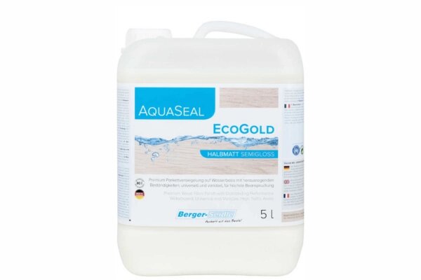 Лак для паркета Berger AquaSeal Eco Gold 5л від компанії Лаки Фарби - фото 1