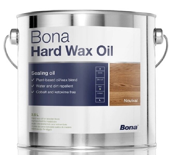 Масло віск для паркету Bona Hard Wax Oil 2,5 л від компанії Лаки Фарби - фото 1