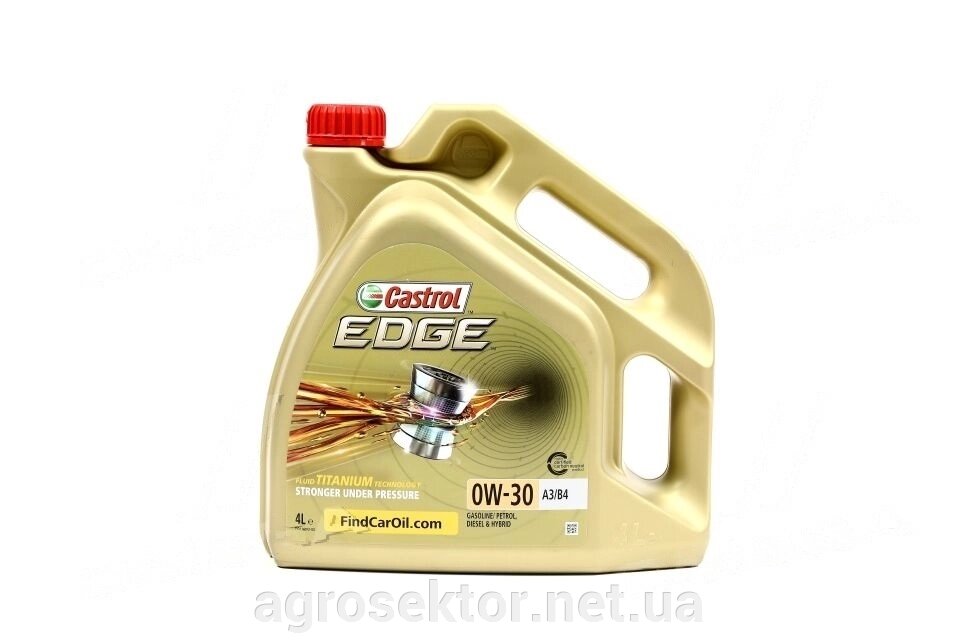 Масло моторн. Castrol EDGE 0W-30 A3/B4 (Канистра 4л) 15334C від компанії АГРОСЕКТОР - фото 1