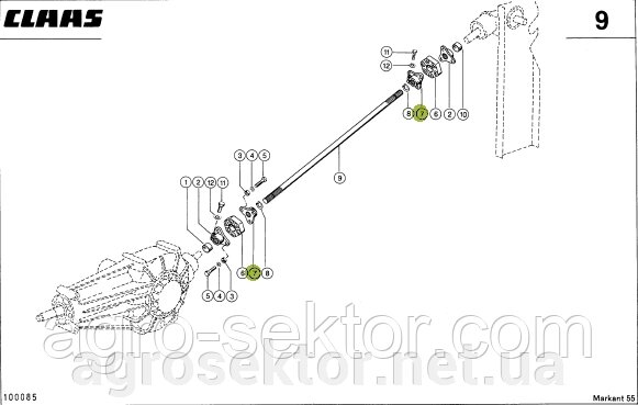 Муфта шліцева приводного вала на прес-підбирач Claas Markant 813515.01 від компанії АГРОСЕКТОР - фото 1