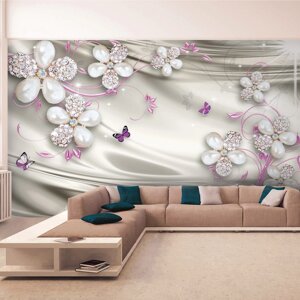 3D шпалери на флізелін "Перлинні квіти"