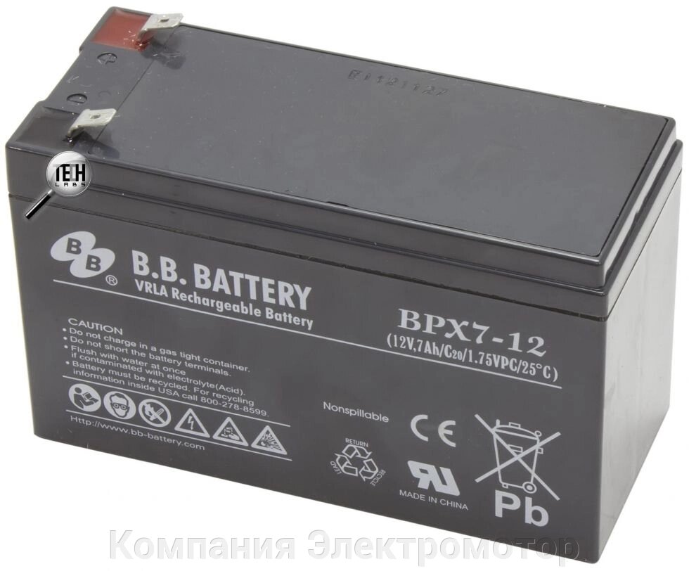 Акумулятор BB Battery BPX7-12 від компанії Компанія Єлектромотор - фото 1