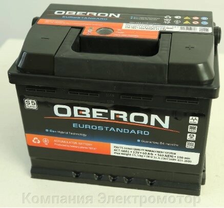 Акумулятор OBERON Eurostandard 6CT 66Ah [–|+] від компанії Компанія Єлектромотор - фото 1