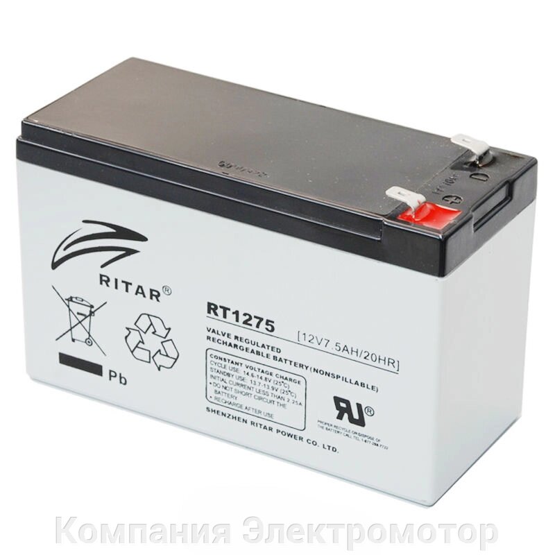 Акумулятор RITAR RT1275 від компанії Компанія Єлектромотор - фото 1
