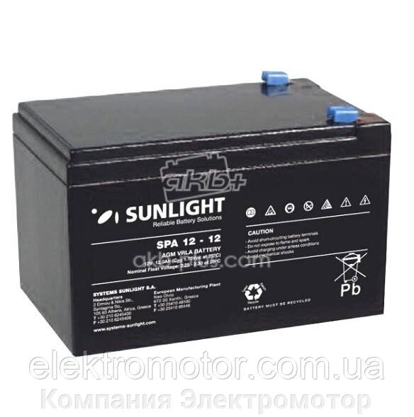 Акумулятор Sunlight sp 12-12 від компанії Компанія Єлектромотор - фото 1