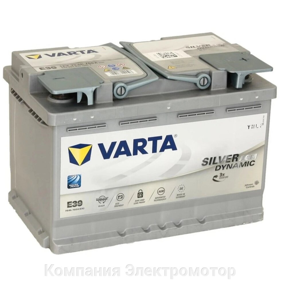 Акумулятор VARTA 6СТ 70 Silver Dynamic AGM (E39) від компанії Компанія Єлектромотор - фото 1