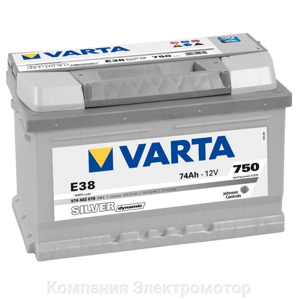 Акумулятор VARTA 6СТ 74 Silver Dynamic (E38) від компанії Компанія Єлектромотор - фото 1